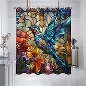 tanie Zasłony prysznicowe-Zasłona prysznicowa z haczykami 180cm*180cm (70&quot;*70&quot;) z poliesteru zmywalna wodoodporna z wzorem do dekoracji łazienki z motywem zwierząt i kwiatów