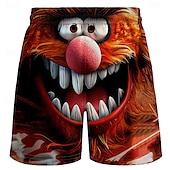 cheap Men&#039;s 3D Sweat Shorts-Men&#039;s Animal Cartoon Optical Illusion Sweat Shorts Beach Shorts Terry Shorts Mid Waist Vintage Casual Daily Holiday Streetwear Drawstring Elastic Waist 3D Print Designer Clothing Apparel