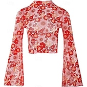 economico Cime-Retrò Vintage Anni &#039;70 Disco Crop Top Hippie Stampa Per donna Giorno dei Re Mascherata Festa / Sera Parata dell&#039;Orgoglio Mese dell&#039;orgoglio Adulti Top