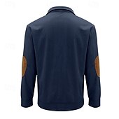 preiswerte Einfache Sweatshirts-Herren Sweatshirt Pullover Sweatshirt mit Viertelreißverschluss Schwarz Weiß Marineblau Grün Troyer Halber Reißverschluss Farbblock Baum Sport &amp; Natur Täglich Festtage Kord Strassenmode Basic