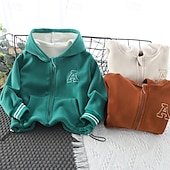 voordelige Bovenkleding-Jongens 3D Brief Trui met capuchon Jas Overkleding Lange mouw Herfst Winter Streetwear Sport Basic Kinderen 4-8 jaar Vakantie Urheilu Dagelijks Normale pasvorm