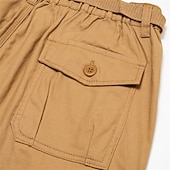 economico Classico-Per uomo Pantaloncini modello cargo Pantaloncini Pantaloni modello Capri Maglia da escursione Vita elastica Multi tasca Liscio Comfort Indossabile Informale Giornaliero Per uscire Sportivo Moda Verde
