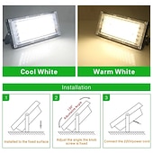 Χαμηλού Κόστους Φωτιστικά Δρόμου-rgb led flood light αδιάβροχο ip65 ac 220v προβολέας εξωτερικού χώρου φωτισμός κήπου led ανακλαστήρα χυτό φως προβολείς 1/2 τμχ