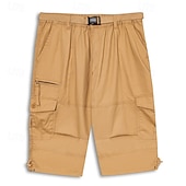 economico Classico-Per uomo Pantaloncini modello cargo Pantaloncini Pantaloni modello Capri Maglia da escursione Vita elastica Multi tasca Liscio Comfort Indossabile Informale Giornaliero Per uscire Sportivo Moda Verde