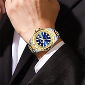 abordables Montres à quartz-Crrju top original hommes montre à quartz vert montre étanche pour hommes en acier inoxydable quartz hommes montre de luxe montre-bracelet lumineuse