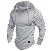 billige grunnleggende t-skjorter-Herre Hattetrøje Taktisk Svart Med hette عادي Daglig Sport &amp; Utendørs Ferie Polyester Gatemote Kul Fritid Høst vinter Kryss-sesonger Klær Gensere Gensere Langermet