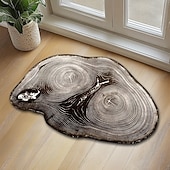 baratos Capacho-capacho tapete antiderrapante anel de árvore tronco 3d madeira log impressão área tapete tapete banho waterasorb para interior pátio ao ar livre quarto cozinha escritório