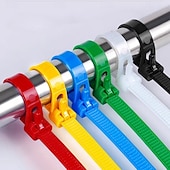 economico Articoli per la casa-100 fascette fermacavi in nylon autobloccanti riutilizzabili 5×300mm - fascette fermacavi regolabili resistenti con design a fibbia per fissare cavi, fili