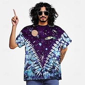 olcso Retro grafika-Hippi mexikói afrikai Póló Tie-Dye póló 3D Csomózott színezés 80-as évek Retro Vintage 1980-as évek 1970-es évek Kompatibilitás Férfi Felnőttek Álarcos mulatság 3D nyomtatás Alkalmi / Napi