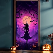 ieftine Coperți de ușă de Halloween-decorațiuni pentru uși de halloween huse de uși de halloween tapiserie încântătoare pentru uși de vrăjitoare decorațiuni pentru perdele de ușă banner de ușă de fundal pentru ușa din față petrecere de