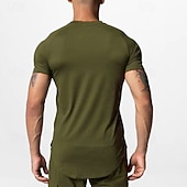 Недорогие Футболки и майки для бега-Муж. Футболка для бега Спортивная рубашка С короткими рукавами Футболка Футболка Повседневные Одежда для спорта и отдыха Однотонный Быстровысыхающий Мягкий Дышащий