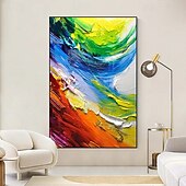 preiswerte Landschaftsgemälde-handgemalte abstrakte blaue Waldgemälde auf Leinwand, handgemachtes, farbenfrohes, strukturiertes Acrylgemälde, Wandkunst, handgemaltes Kunstwerk, grünes Ölgemälde für Wohnzimmer, Büro,