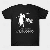 cheap Cartoon &amp; Movie Character Graphic-Black Myth: Wukong Monkey King T-shirt Anime Graphic For Couple&#039;s Men&#039;s Women&#039;s Adults&#039; Masquerade Hot Stamping Casual Daily