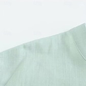 economico Camicie Popover da Uomo-Per uomo Camicia Camicia popover Camicia Estiva Camicia casual Camicia da Spiaggia Nero Bianco Verde chiaro Azzurro Manica Lunga Semplice Colletto alla coreana Vacanza Camicia hawaiana Bottonato