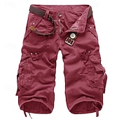 cheap Classic-Men&#039;s Cargo Shorts Shorts Capri Pants Multi Pocket Straight Leg Solid Colored Comfort Wearable Calf-Length Outdoor Daily Sports Stylish Yellow Army Green