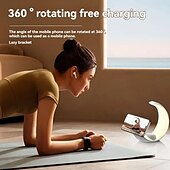お買い得  スマートライト-LEDスマートライト 磁気5-in-1ワイヤレス充電器 タッチウェイクアップ機能付きムーンライトランプ ヘッドフォン、携帯電話、スマートウォッチのワイヤレス充電をサポート