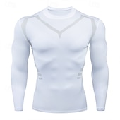 baratos Camisetas e Regatas de Corrida-Homens Camisetas Compressão Camisa Atlético camisa de ginástica Camisa Fitness Patchwork Manga Longa Camiseta Casual Roupa Esportiva Outono Respirável Secagem Rápida Alta elasticidade Treino de