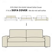 baratos Cobertura de Sofa-Capa de Sofá de Veludo de 3 Lugares Colcha de Veludo em Cor Sólida