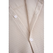 economico camicia da uomo con bottoni-Per uomo Camicia Camicia a nido d&#039;ape Camicia Estiva Camicia casual Camicia con Bottoni Camicie sbottonate Nero Bianco Kaki Azzurro Manica Lunga Semplice Bavero Vacanza Quotidiano Abbigliamento Cotone