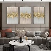 preiswerte Stillleben-Gemälde-handgefertigtes Ölgemälde aus Folie, reines handgemaltes Ölgemälde aus Folie in Gold, hängendes Gemälde aus Goldfolie, Wolkenmeer, schwarz-weißes abstraktes Gemälde für die Heimdekoration, Gemälde als Wandkunst, Gemälde aus Folie in Gold