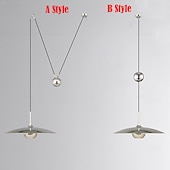 abordables Suspension-Lampe suspendue à LED blanc chaud 30/40/50 cm lustre à branches à poulie industrielle avec lampe à fil rétractable de style campagnard rétro réglable pour éclairage intérieur et éclairage de plafond
