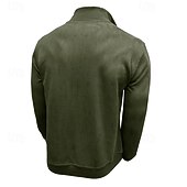 cheap Basic Sweatshirts-Men's Sweatshirt Quarter Zip Sweatshirt Black Army Green Royal Blue Brown Khaki Half Zip Plain Half Zip Sports &amp; Outdoor Daily Holiday Polyester Streetwear Basic Casual Fall &amp; Winter Clothing Apparel