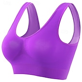 baratos Sutiã Esportivo-Mulheres Sustentação Leve Sutiã Esportivo Sutiã de corrida Sem costas Good Top Acolchoado Ginástica Esportes Relaxantes Corrida Respirável Leve Macio Preto Branco Rosa claro Cor Sólida