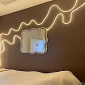 abordables Lampes néon led-Lumière de miroir de maquillage à LED de style Hollywood Lumière de maquillage 6,5-16 pieds/6000k/3000k Adaptateur 12v à intensité variable/Bande lumineuse pour miroirs de vanité et de salle de bain