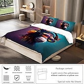 levne Sady přikrývek-cool sluchátka opice s potiskem 3dílná sada peřinových přikrývek hotelová ložnice pokoj luxusní povlečení pohodlná souprava 1 souprava péřové přikrývky 2 souprava povlaku na polštář 2dílná souprava