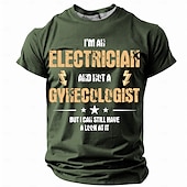  Αστείο Γραφικό T-Shirt Ηλεκτρολόγου Ανδρών - "Είμαι ηλεκτρολόγος και όχι γυναικολόγος αλλά μπορώ ακόμα να ρίξω μια ματιά" Χιούμορ στην εργασία