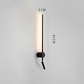 tanie Kinkiety wewnętrzne-nowoczesna prosta liniowa lampa ścienna długa lampa ścienna led czarna dekoracja wnętrz kinkiet do sypialni nocny salon gabinet korytarz przedpokój restauracja lampka nocna