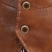 tanie Kamizelki-Męskie Kamizelka Kamizelka skórzana Codzienny Randka Urlop Moda Codzienny Wiosna i jesień Guzik Kieszeń Poliester Wygodny Równina Pojedynczy biust na jeden guzik W serek Regularny Czarny Brązowy