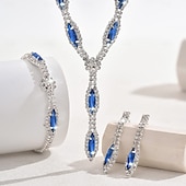 halpa Korusetit-Korusetti 4kpl Tekojalokivi Metalliseos Korvakorut Kaulakorut rannekorut Naisten Tyylikäs söpö tyyli siro Geometrinen Geometrinen Korusetti Käyttötarkoitus Häät Vuosipäivä Ystävänpäivä