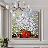 abordables Peintures fleurs/botaniques-peinture à l&#039;huile abstraite peinte à la main sur une fleur, peinture à l&#039;huile abstraite faite à la main sur un arbre en fleurs, arbre coloré en fleurs sur toile, œuvre d&#039;art florale faite à la main,