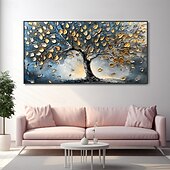 cheap Floral/Botanical Paintings-Mintura Handmade 3D Tree Texture Oil Paintings On Canvas Wall Art Decoration Modern Abstract Landscape Picture For Home Decor Rolled Frameless Unstretched Painting