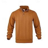 economico Felpe di base-Per uomo Felpa Nero Giallo Cachi Grigio scuro Colletto Mao Color Block Jacquard Collage Sportivo Giornaliero Per eventi Strutturato Streetwear Essenziale Informale Autunno inverno Abbigliamento Felpe