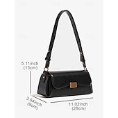 preiswerte Handtaschen und Tragetaschen-Damen Stoffbeutel Aguette Tasche PU-Leder B¨¹ro Einkauf Täglich Schnalle Hohe Kapazität Langlebig Feste Farbe Schwarz Weiß Braun