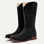 levne Cowboy &amp; Western Boots-pánské hnědé semišové westernové kovbojské boty se stahovacími poutky a klasickým prošíváním - boty do půli lýtek ve vintage stylu