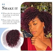 economico Parrucche di altissima qualità-parrucche corte ricce crespe parrucca afro riccia con parte laterale per donne nere parrucche sintetiche afroamericane twist out