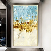 preiswerte Abstrakte Gemälde-Folienölgemälde, handgemalte abstrakte Goldfoliengemälde, handgemachte reich strukturierte Acrylmalerei, Wandkunst, handgemaltes Kunstwerk, Ölgemälde für Wohnzimmer, Büro, Wanddekoration,