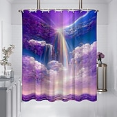 お買い得  シャワーカーテン-フック付きシャワーカーテン 180cm*180cm(70&quot;*70&quot;) ポリエステル洗濯可能防水パターンバスルームバスタブデコ海岸の海