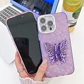 お買い得  iPhone用ケース-電話 ケース 用途 iPhone 16 Pro Max プラス iPhone 15 14 Pro Max Plus iPhone 13 Pro Max バックカバー スタンド付き カメラレンズプロテクター 耐衝撃 バタフライ 仕上げ PC