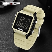 abordables Relojes digitales-Reloj electrónico de moda para hombre Sanda 2174, reloj despertador multifuncional deportivo resistente al agua 2024, reloj electrónico LED para hombre