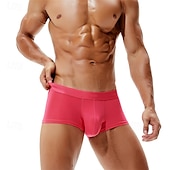 preiswerte Boxershorts für Herren-Herren 1 pc Unterwäsche Boxer Boxer-Shorts Polyester Atmungsaktiv Weich Komfortabel Glatt Mittlere Hüfthöhe Schwarz Hellgrün