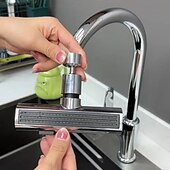 Недорогие Кухонная утварь и гаджеты-Распылитель для кухонного смесителя с водопадом, вращающийся на 360 градусов из нержавеющей стали, защита от брызг, прочный и простой в уходе, универсальный удлинитель фильтра
