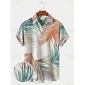 preiswerte Ethnisches Muster-Herren Farbblock Westernhemd Knopfhemd Cowboy-Shirt Kurzarm Modisch Strassenmode Designer Outdoor Täglich Festtage Sommer Frühling Umlegekragen Bedruckt Button-Down Weiß Gelb Hellgrün Rosa Schwarz