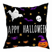 levne Halloweenská párty-halloween dekorace strašidelné dekorativní přehozené polštáře povlak 1ks měkký čtvercový povlak na polštář povlak na polštář do ložnice obývací pokoj pohovka gauč křeslo dýňové lebky
