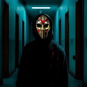 preiswerte Masken-Blut Maske Hockey-Maske Erwachsene Herren Damen Gruseliges Kostüm Halloween Karneval Einfaches Karnevalskostüm