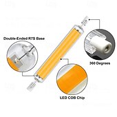 זול נורות גליל לד-נורת led r7s ניתנת לעמעום עמוק ללא הבהוב צינור זכוכית נורת זכוכית 78 מ&quot;מ בעוצמה גבוהה מנורת תירס r7s j78 להחליף אהילים אור הלוגן 220v
