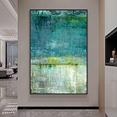preiswerte Abstrakte Gemälde-Mintura handgefertigte grüne abstrakte Ölgemälde auf Leinwand, moderne Wandkunst, Raumdekoration, Bild für die Inneneinrichtung, gerolltes, rahmenloses, ungedehntes Gemälde